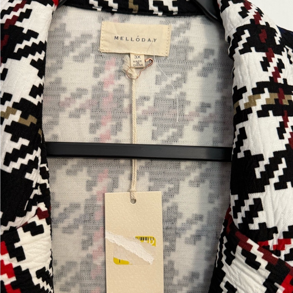 NWT Melloday Stylish Houndstooth Coat - Picture 4 of 5
